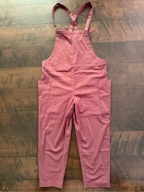 Mod Ref Mauve Linen Blend Crop Overalls (S)